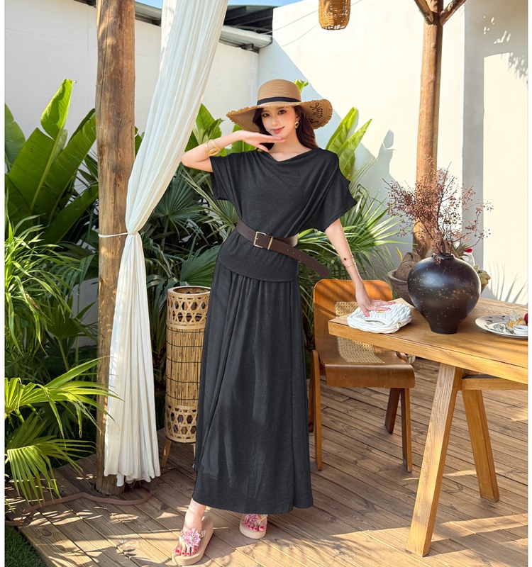 Fashion spicegirl skirt summer T-shirt 2pcs set for women