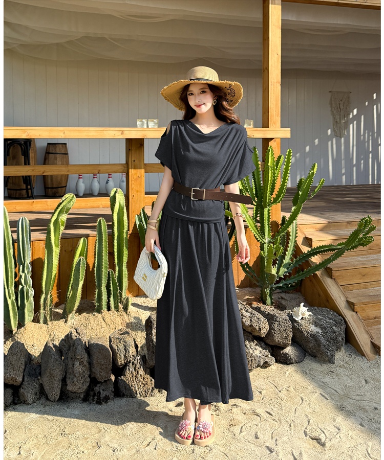 Fashion spicegirl skirt summer T-shirt 2pcs set for women