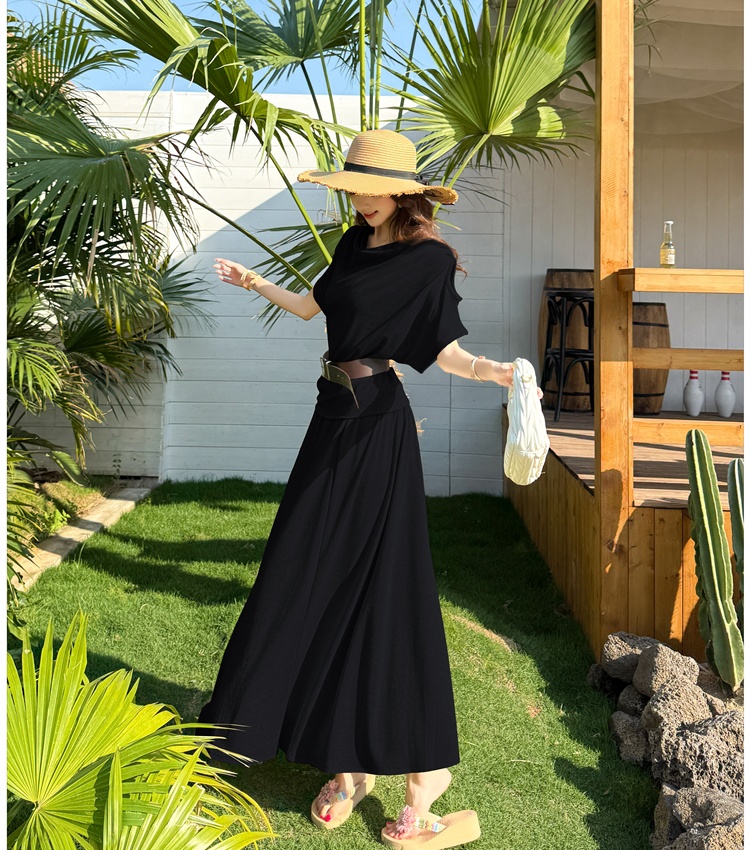 Fashion spicegirl skirt summer T-shirt 2pcs set for women