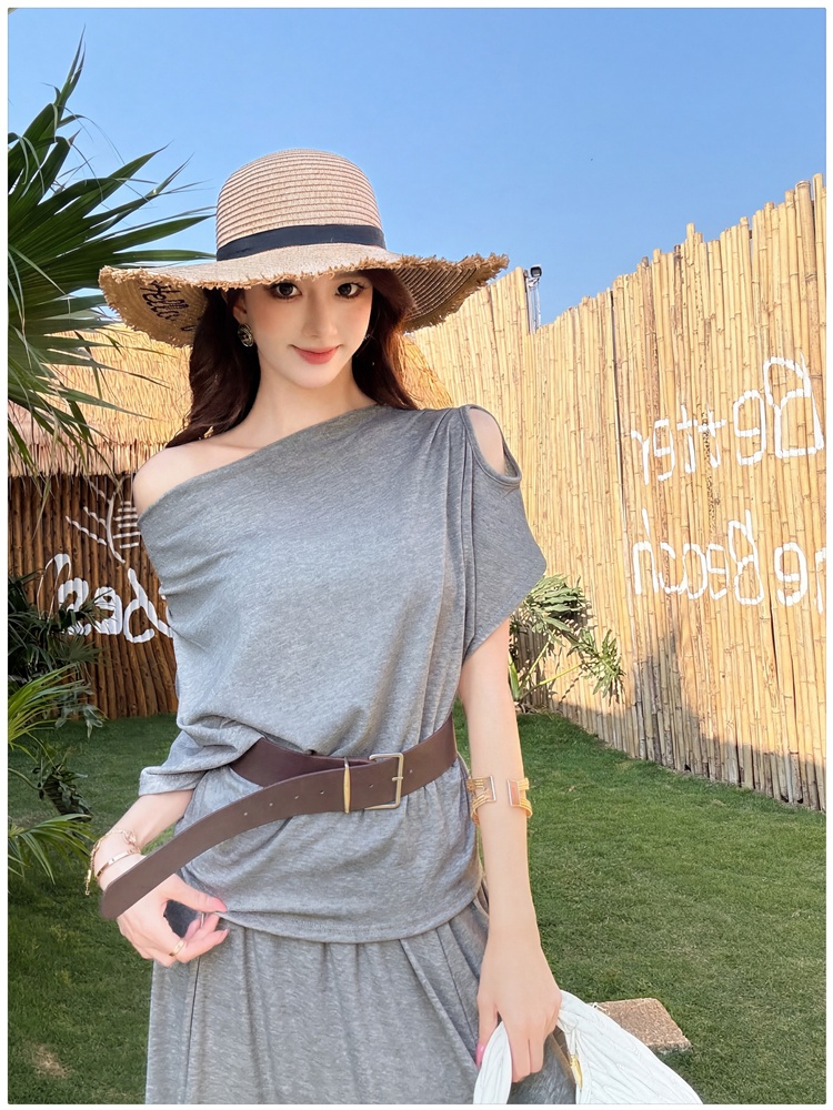 Fashion spicegirl skirt summer T-shirt 2pcs set for women