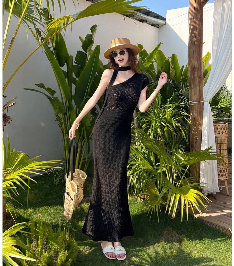 Sexy tops summer long skirt a set for women