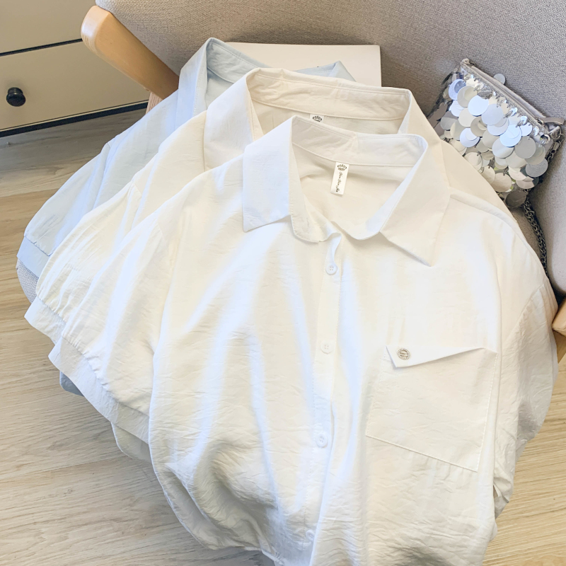 Short sleeve simple shirt loose tops