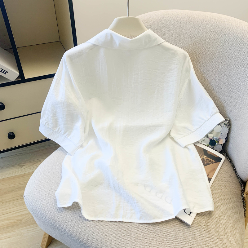 Short sleeve simple shirt loose tops