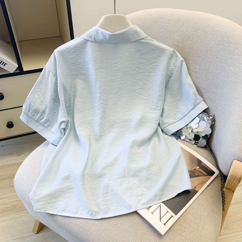 Short sleeve simple shirt loose tops