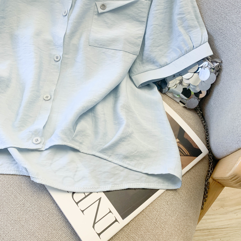 Short sleeve simple shirt loose tops