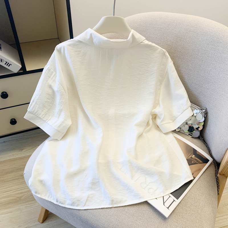 Short sleeve simple shirt loose tops