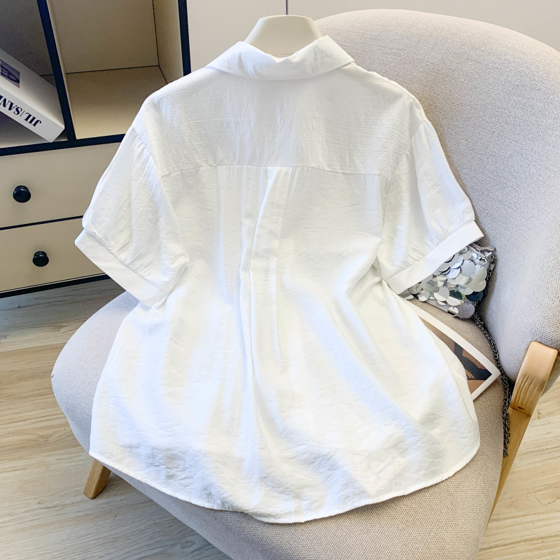 Heart summer fake pocket tops pendant short sleeve thin shirt