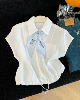 Korean style niche scarves summer sleeveless tops