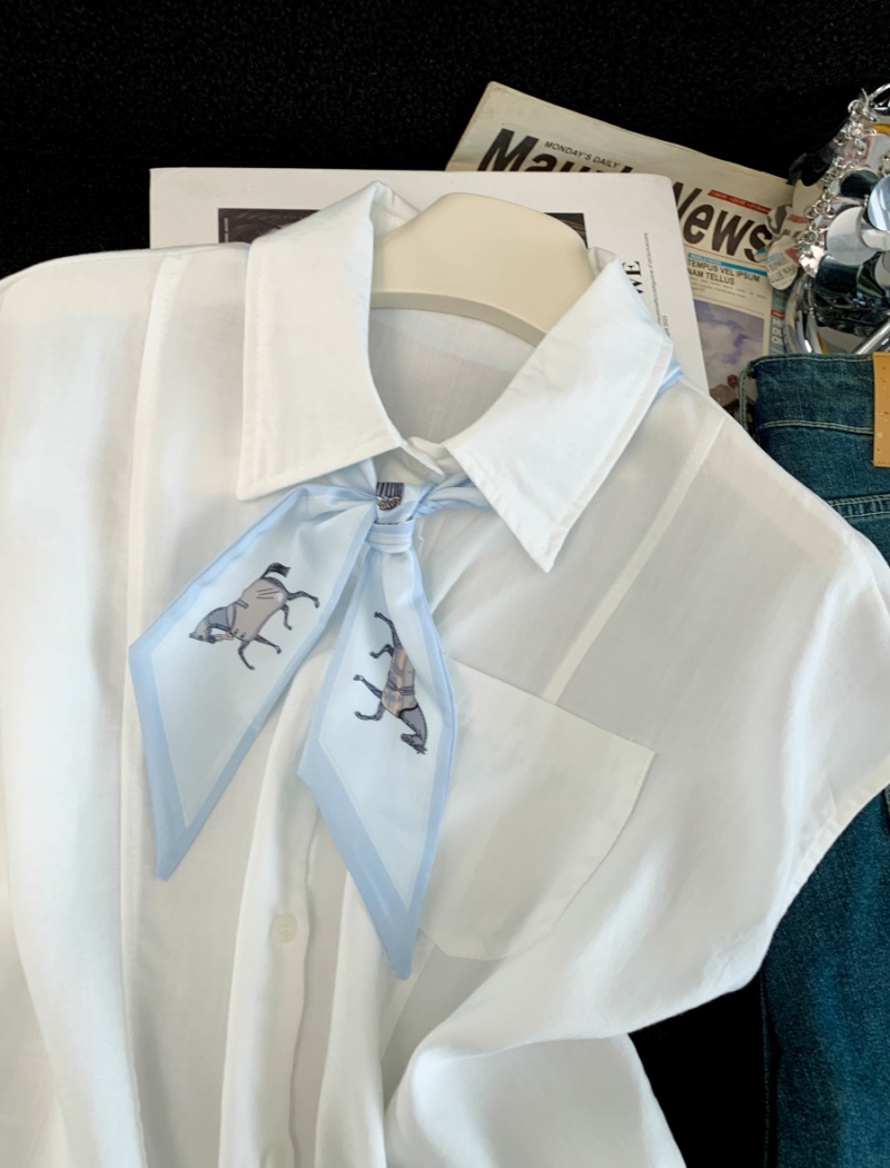 Korean style niche scarves summer sleeveless tops