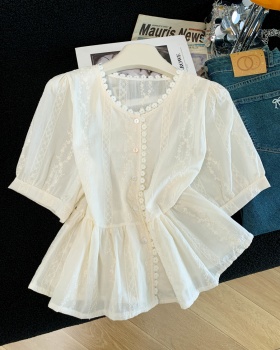 Pure cotton summer shirt college tops for women