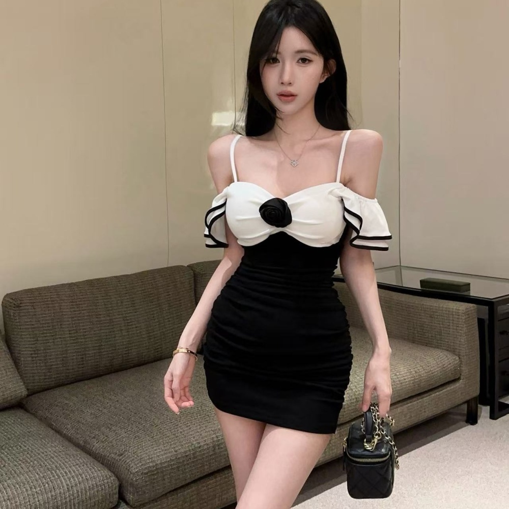 Bottoming package hip splice sexy flowers gauze dress