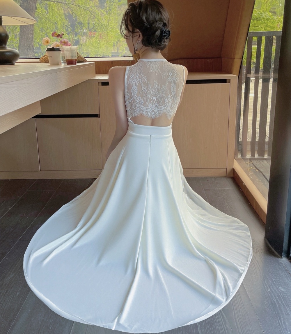 France style long slim chiffon summer retro dress for women