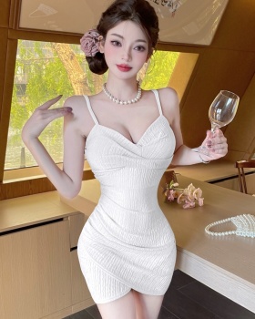 Bottoming low-cut sling high elastic tight dress