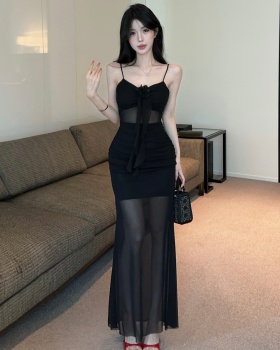 Sling splice dress temperament vacation long dress