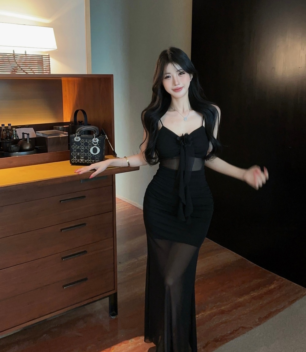 Sling splice dress temperament vacation long dress