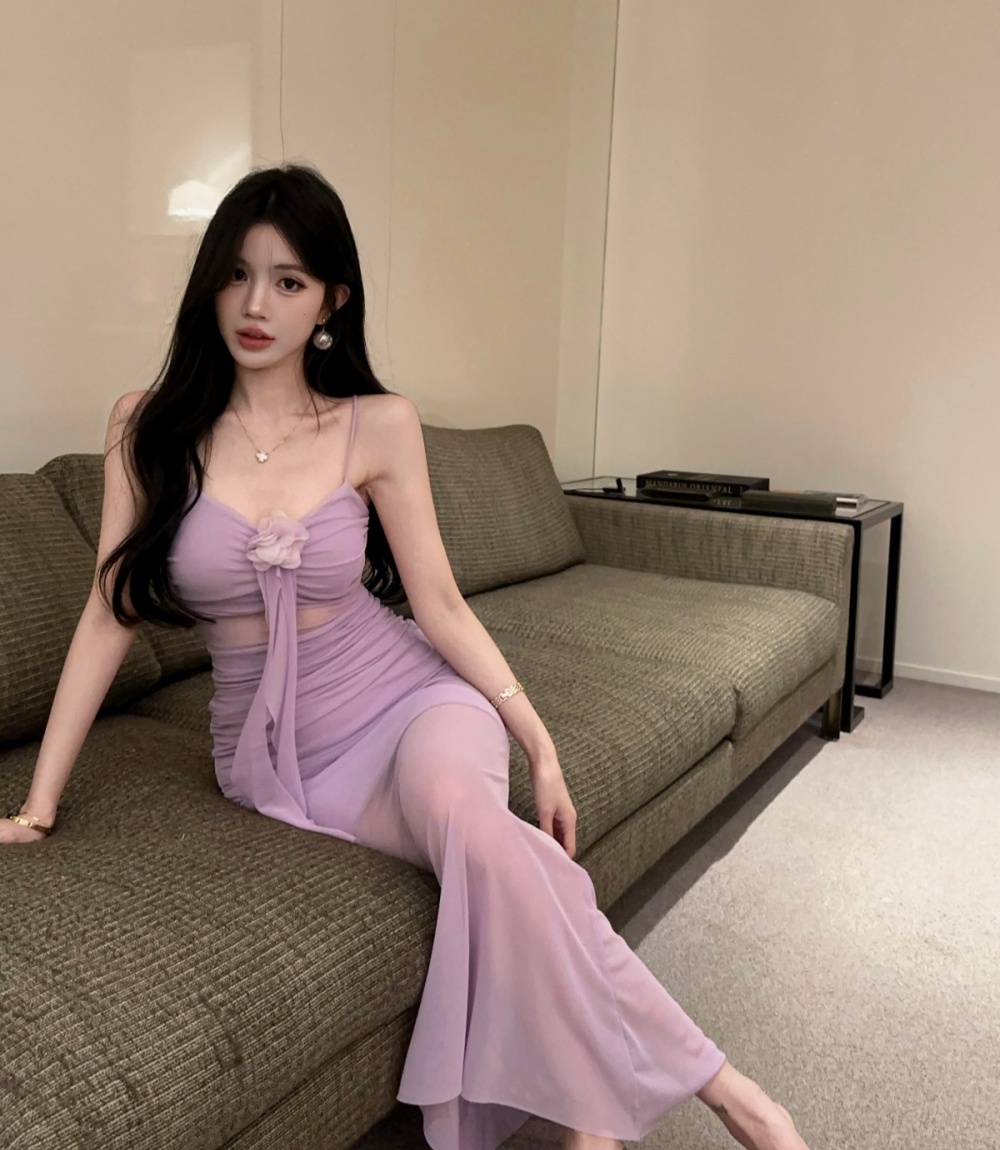 Sling splice dress temperament vacation long dress