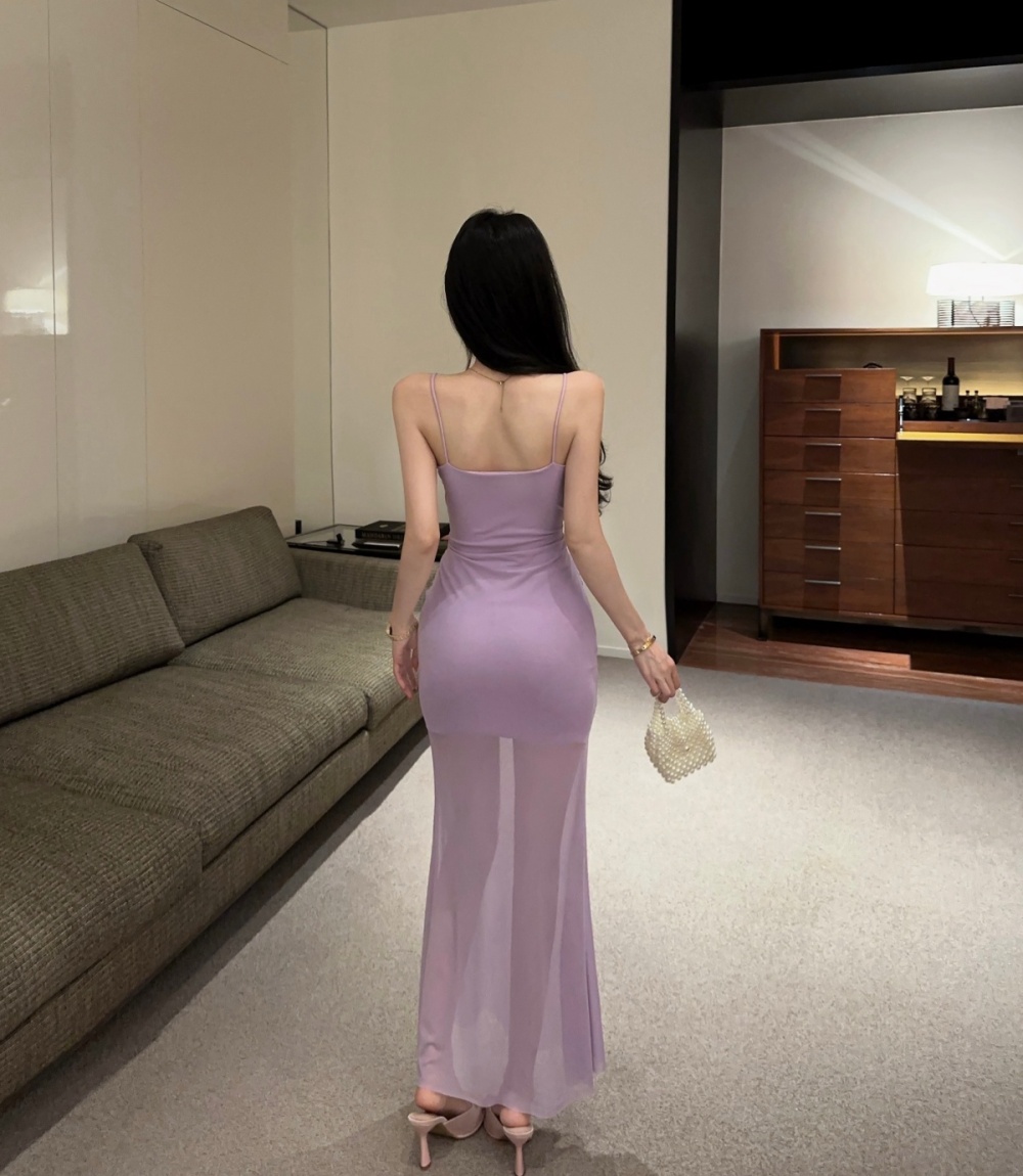 Sling splice dress temperament vacation long dress