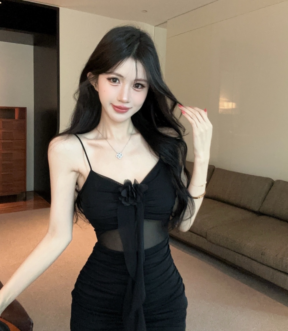 Sling splice dress temperament vacation long dress