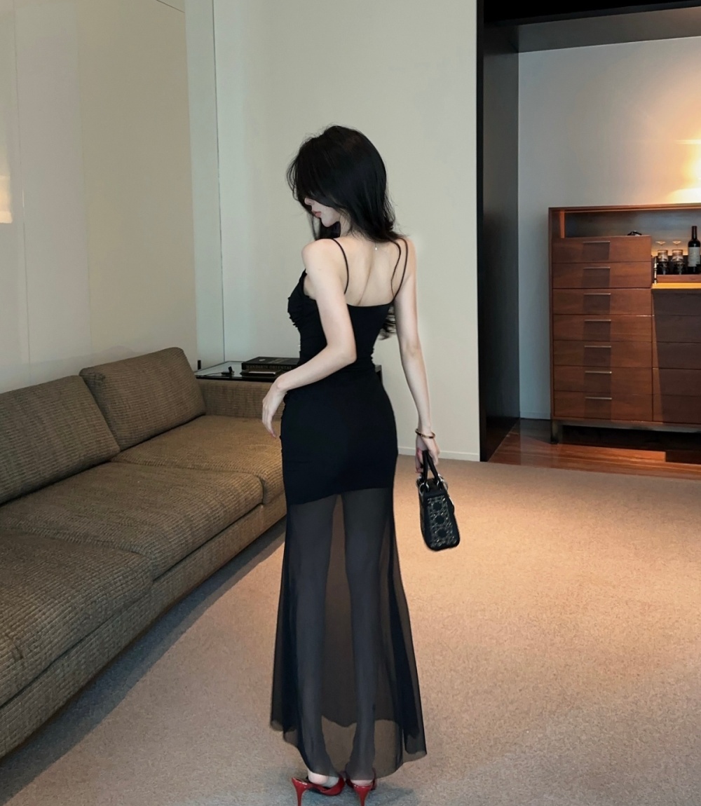 Sling splice dress temperament vacation long dress