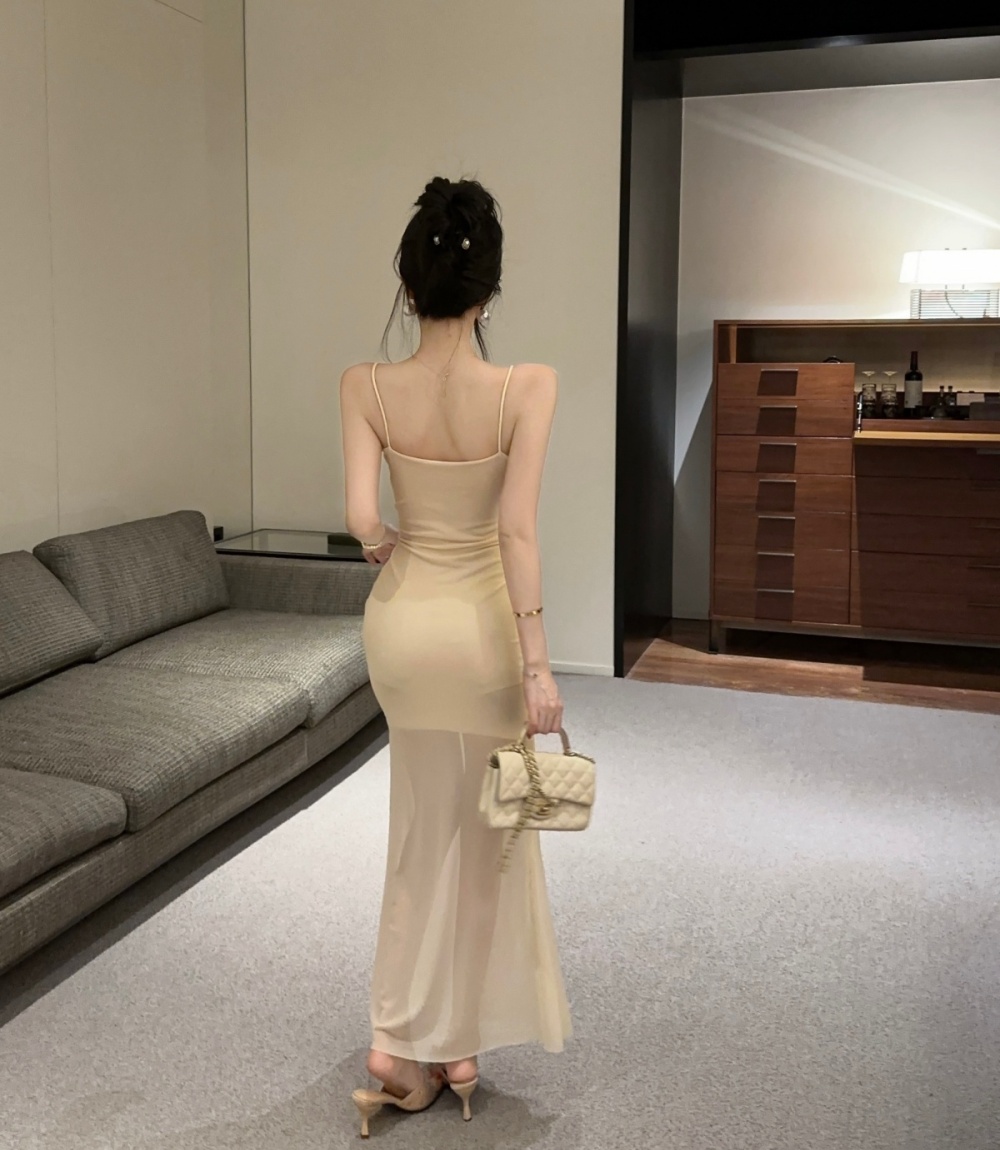 Sling splice dress temperament vacation long dress