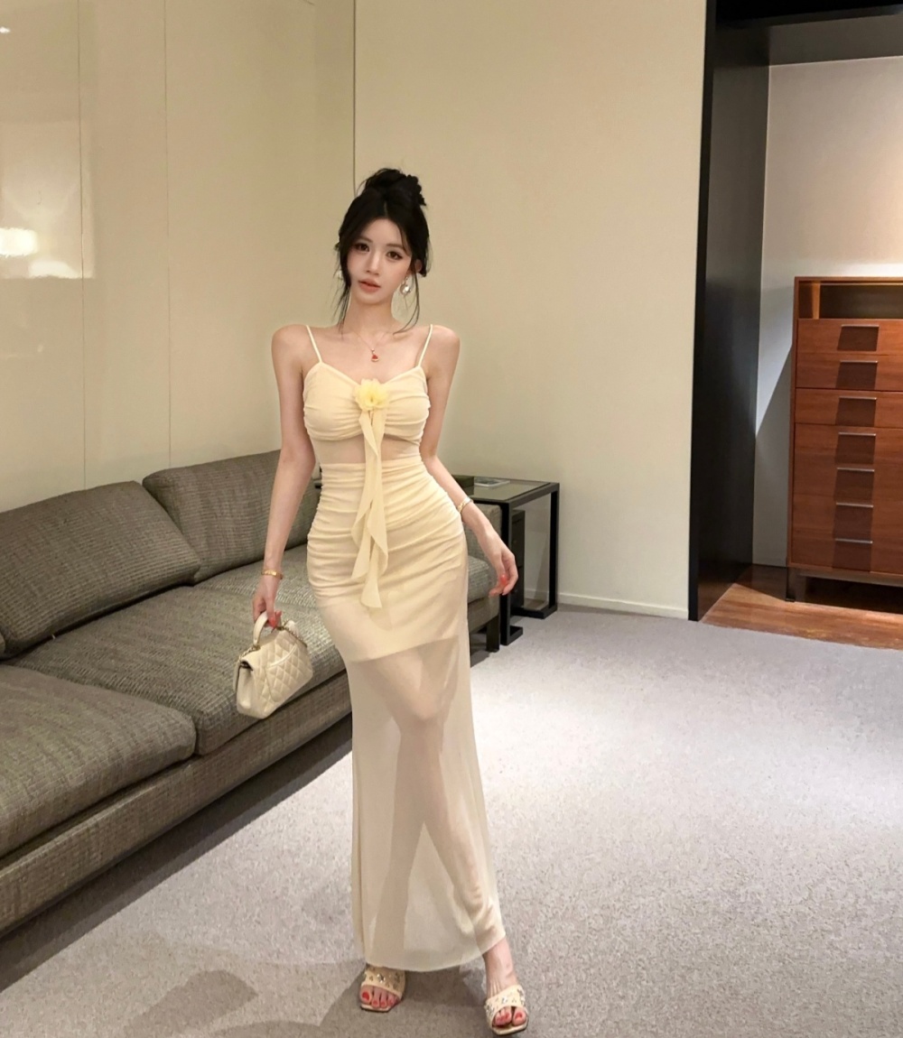 Sling splice dress temperament vacation long dress