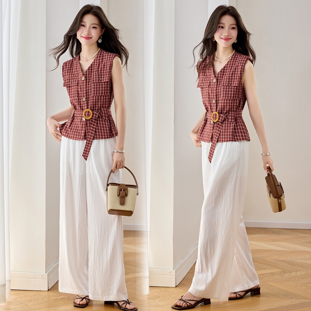 Summer light at home Casual thin long pants 2pcs set