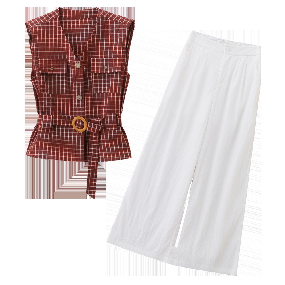 Summer light at home Casual thin long pants 2pcs set