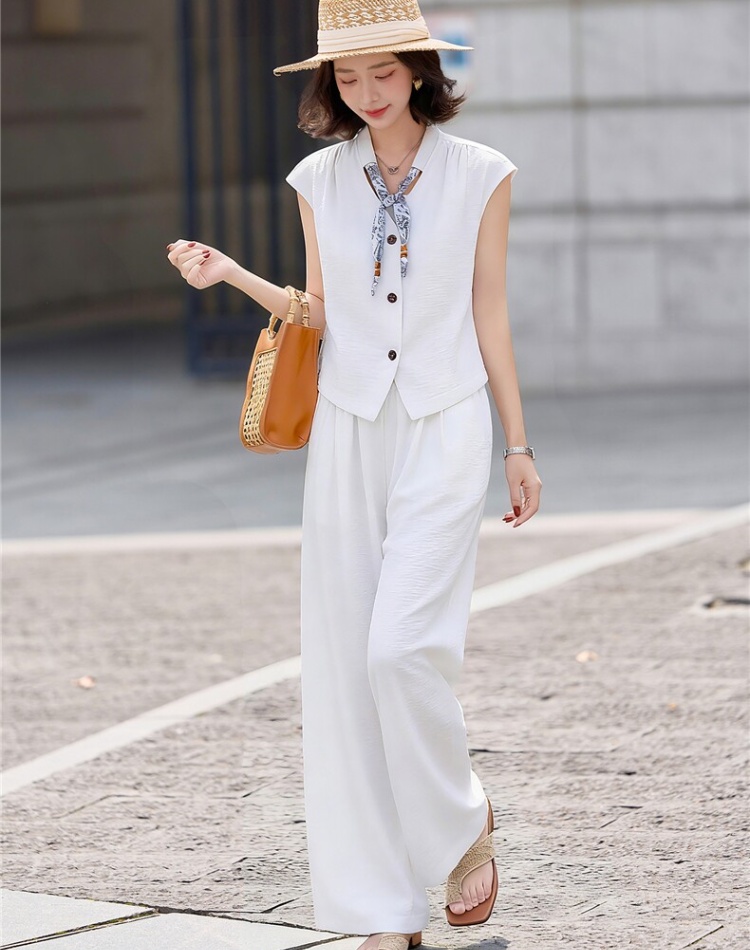 Summer tops fashion long pants 2pcs set