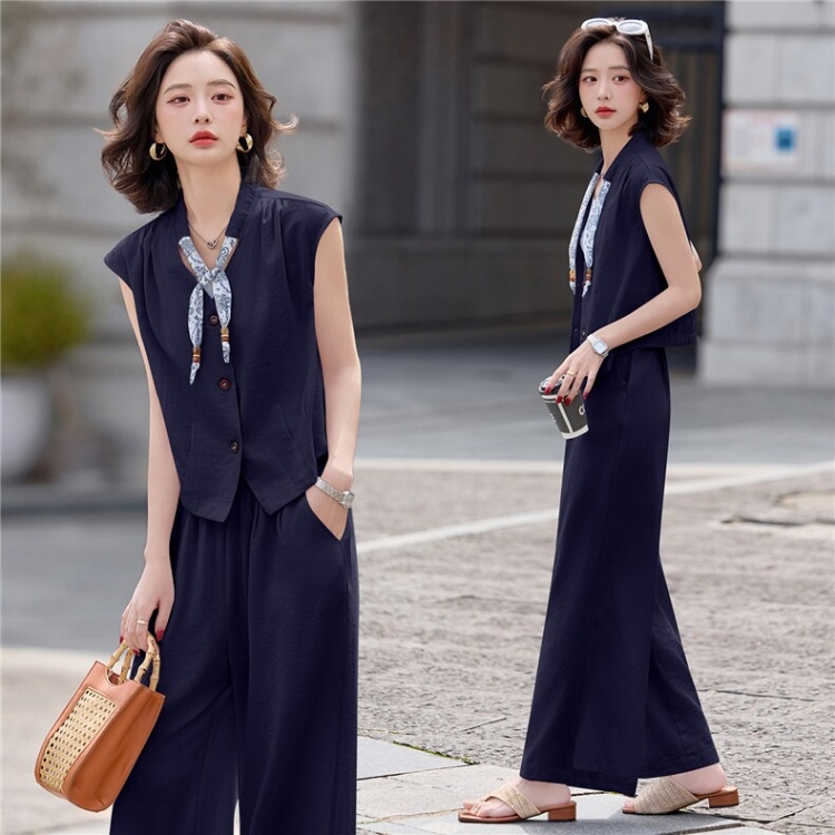 Summer tops fashion long pants 2pcs set