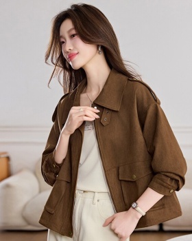 Leather cashmere leather coat short jacket for women