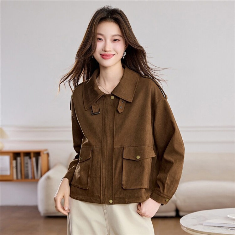 Leather cashmere leather coat short jacket for women
