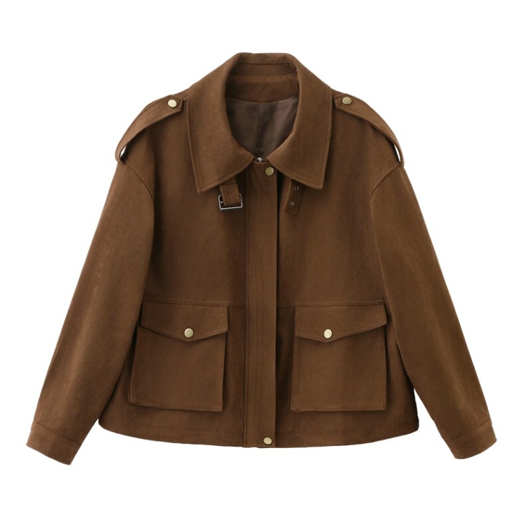 Leather cashmere leather coat short jacket for women