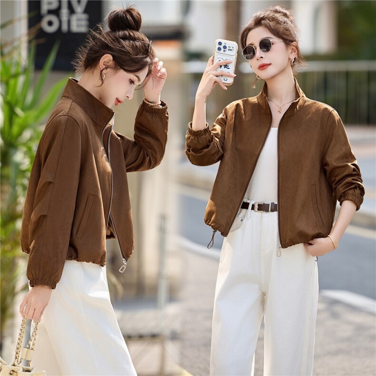 Thin spring cstand collar Casual coat