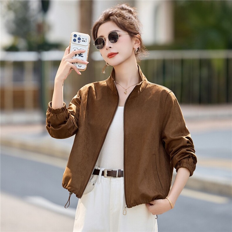 Thin spring cstand collar Casual coat