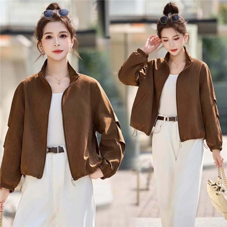 Thin spring cstand collar Casual coat