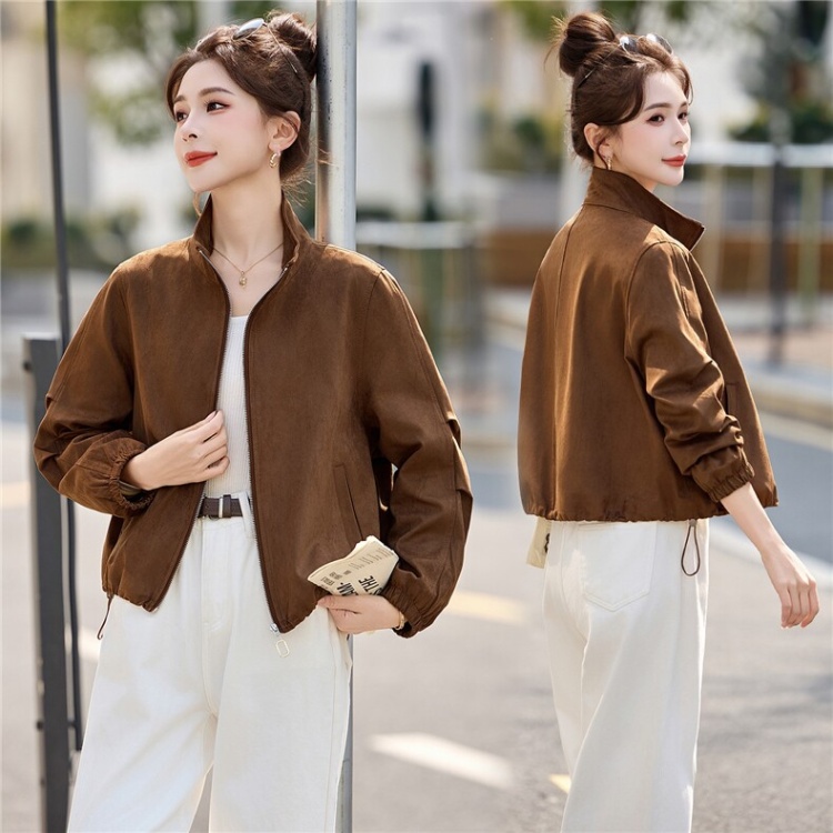 Thin spring cstand collar Casual coat