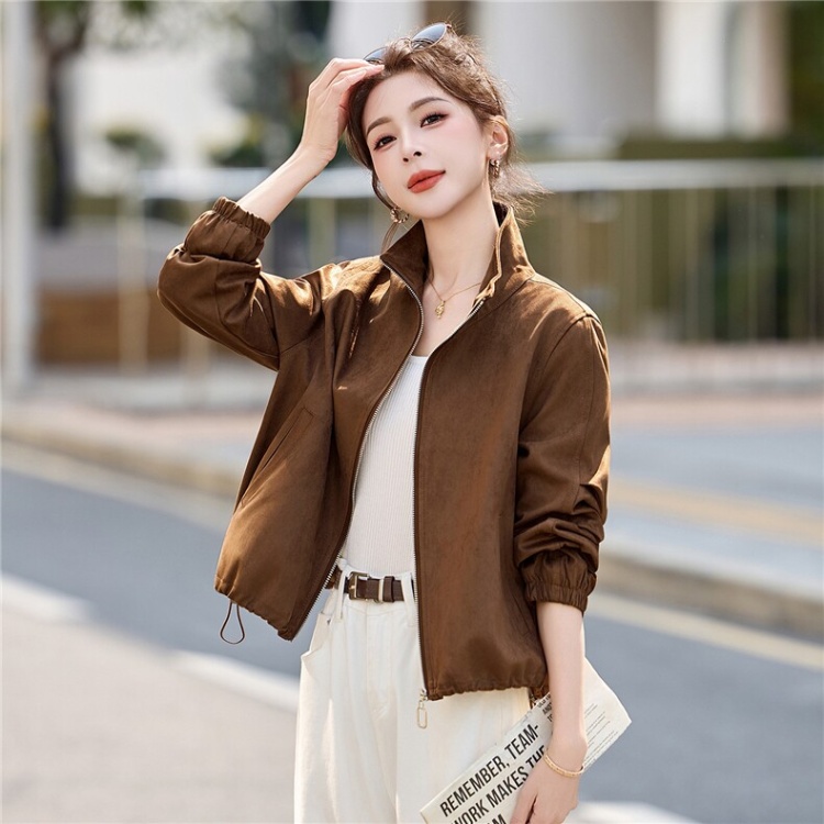 Thin spring cstand collar Casual coat