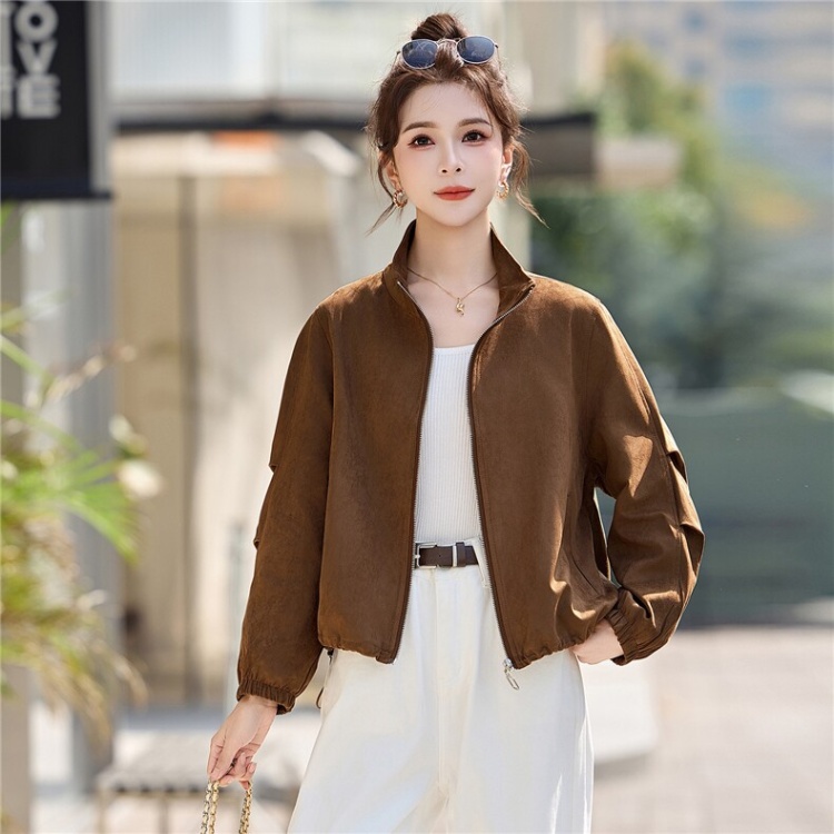 Thin spring cstand collar Casual coat