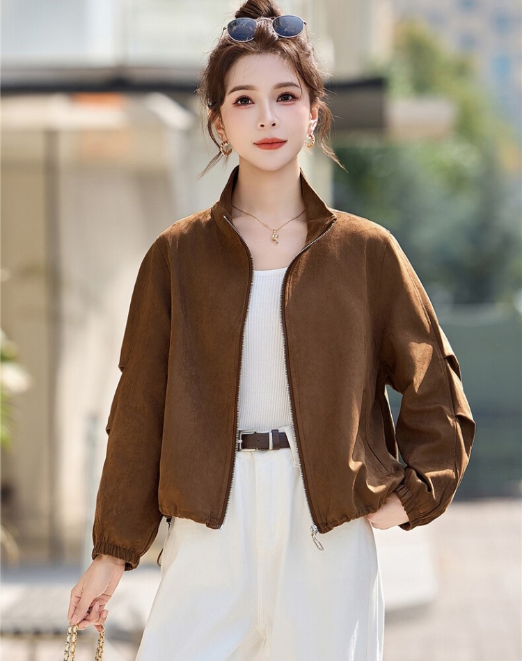 Thin spring cstand collar Casual coat