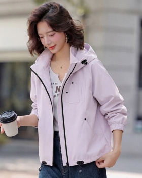 Casual windbreaker hooded one-piece for women