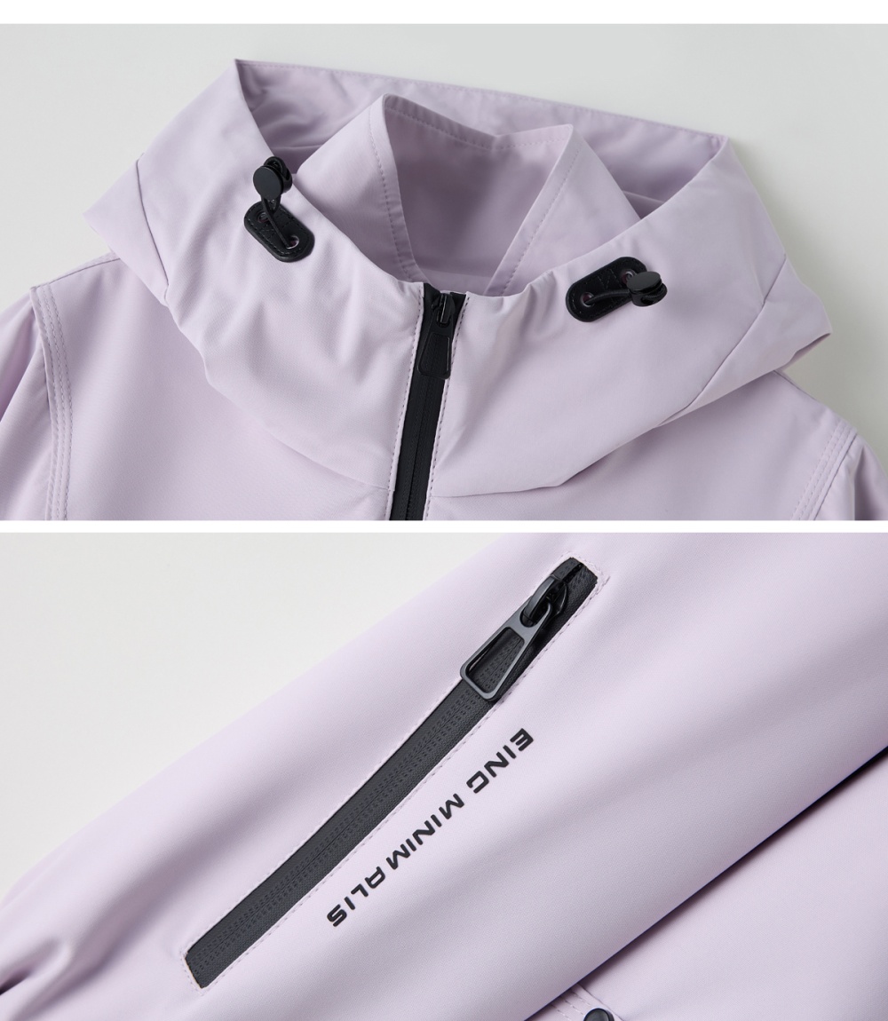 Casual windbreaker hooded one-piece for women