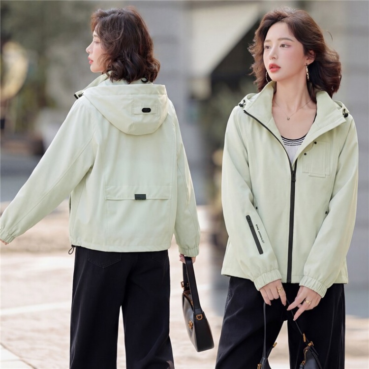 Casual windbreaker hooded one-piece for women