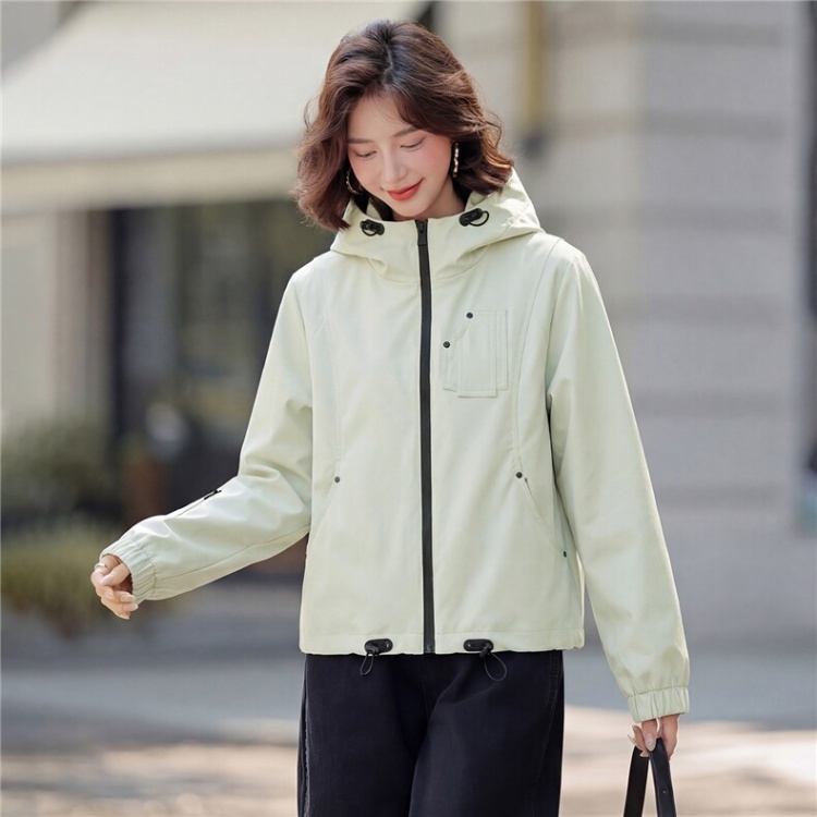 Casual windbreaker hooded one-piece for women