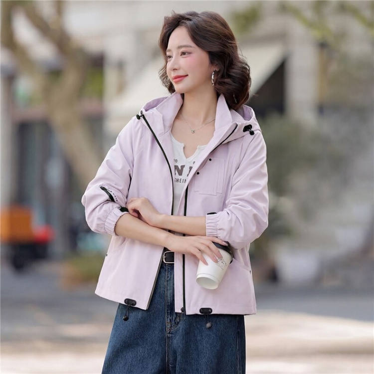Casual windbreaker hooded one-piece for women
