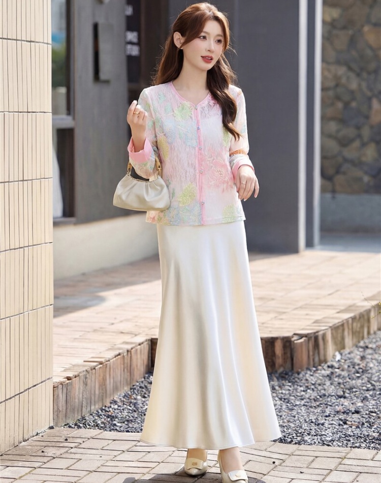 Spring Chinese style short skirt fashion tops 2pcs set