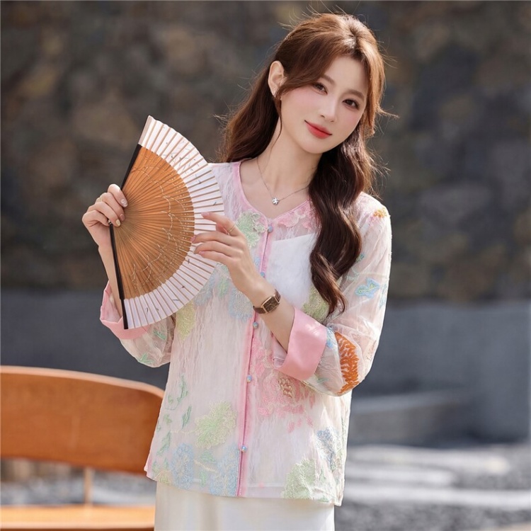 Spring Chinese style short skirt fashion tops 2pcs set