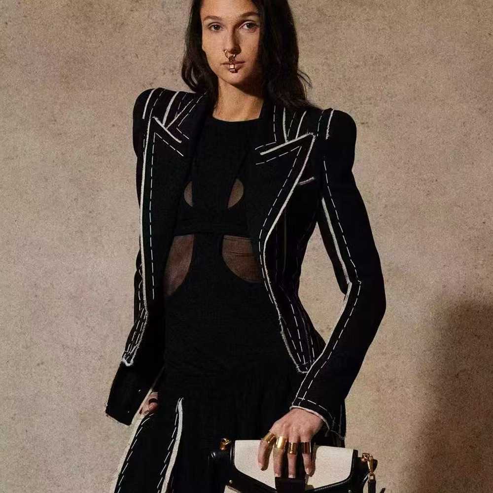 Slim mixed colors jacket fashion European style coat