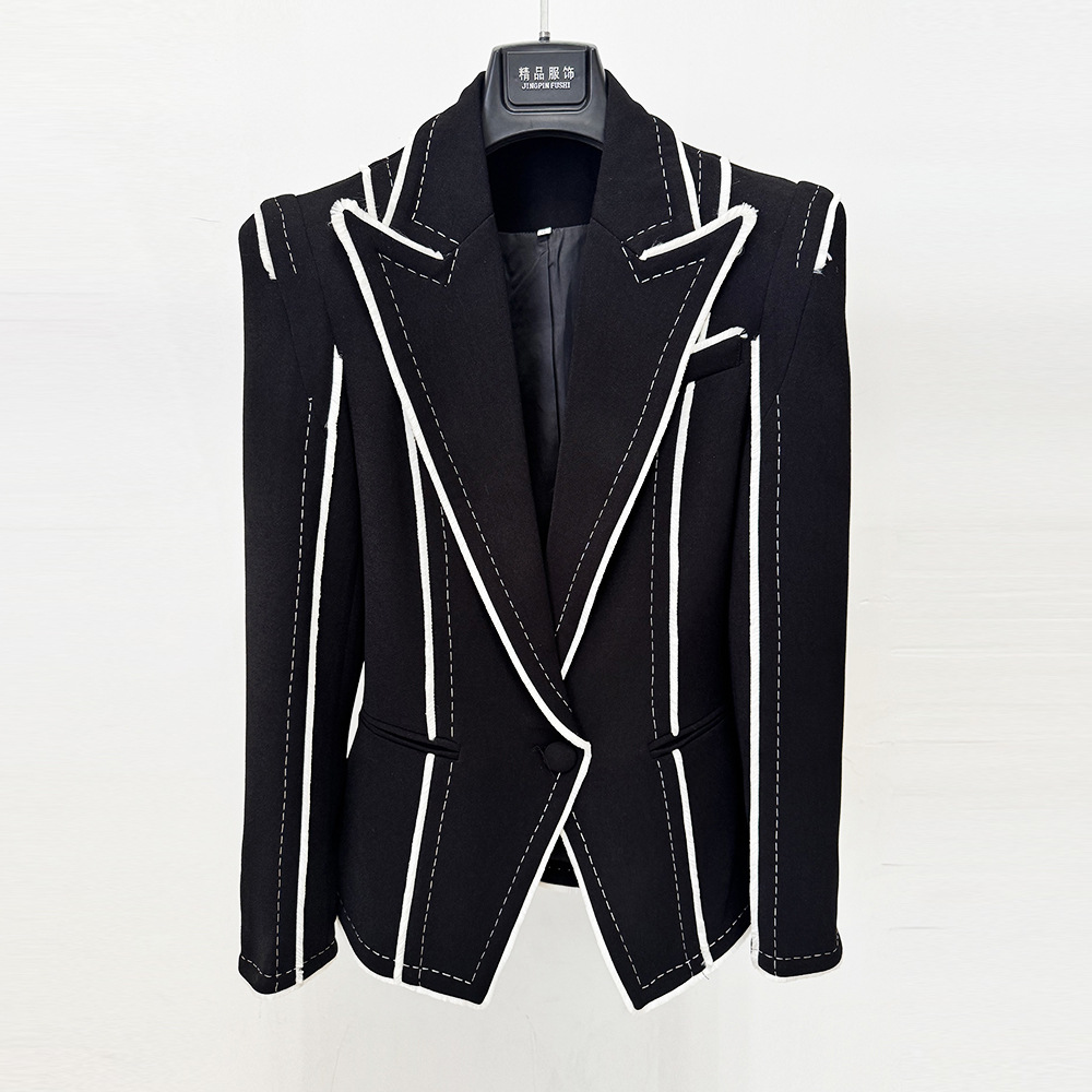 Slim mixed colors jacket fashion European style coat