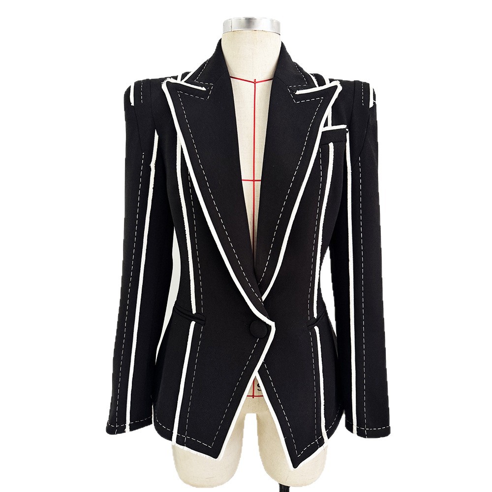 Slim mixed colors jacket fashion European style coat