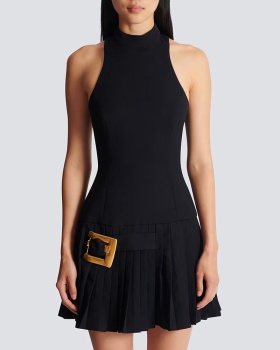 Fashion sleeveless dress crimp dress